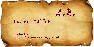 Locher Márk névjegykártya